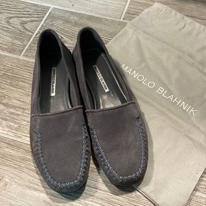 Manolo Blahnik “Speed” suede moccasins